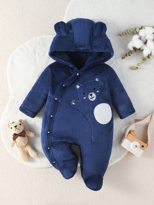 Baby Boys' Blue Footed Pajamas With Fleece Lining