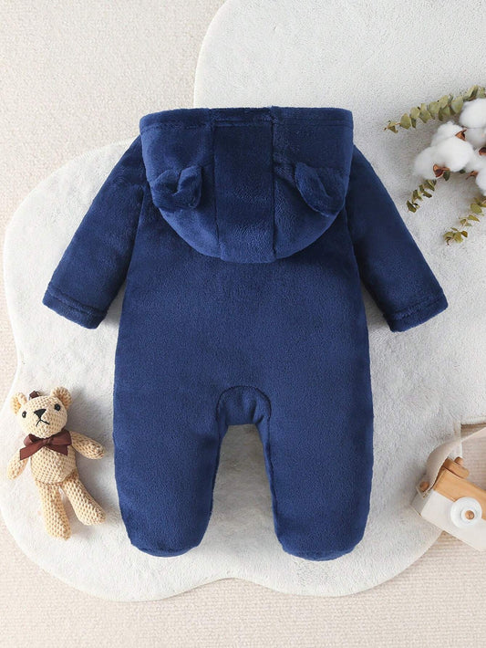 Baby Boys' Blue Footed Pajamas With Fleece Lining