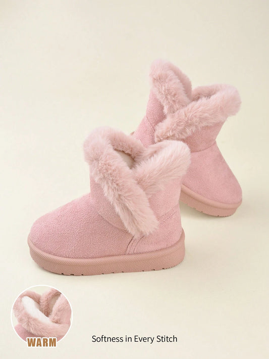 Cozy Pixies Girls' Pink Fashionable Design Plush-lined Snow Boots