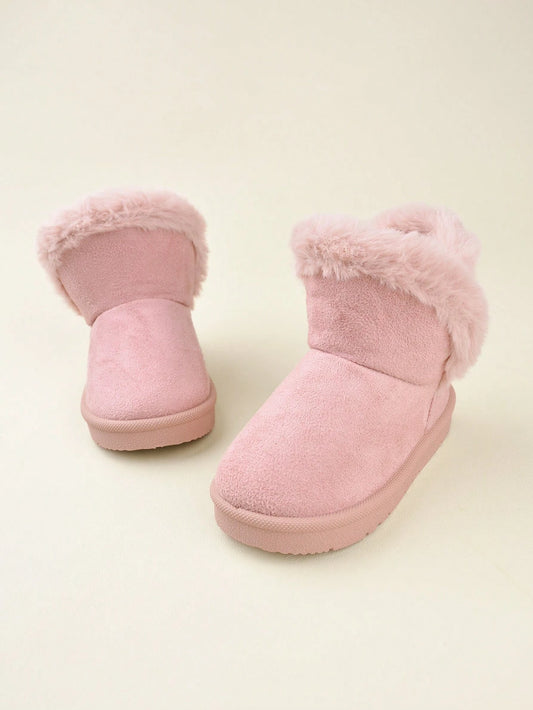 Cozy Pixies Girls' Pink Fashionable Design Plush-lined Snow Boots