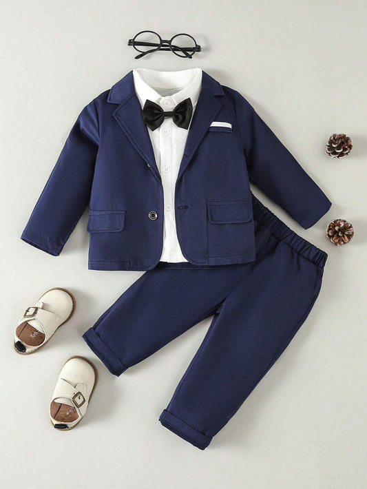 Baby Boy Gentleman Formal Suit, Long Sleeve Jacket And Pants Set