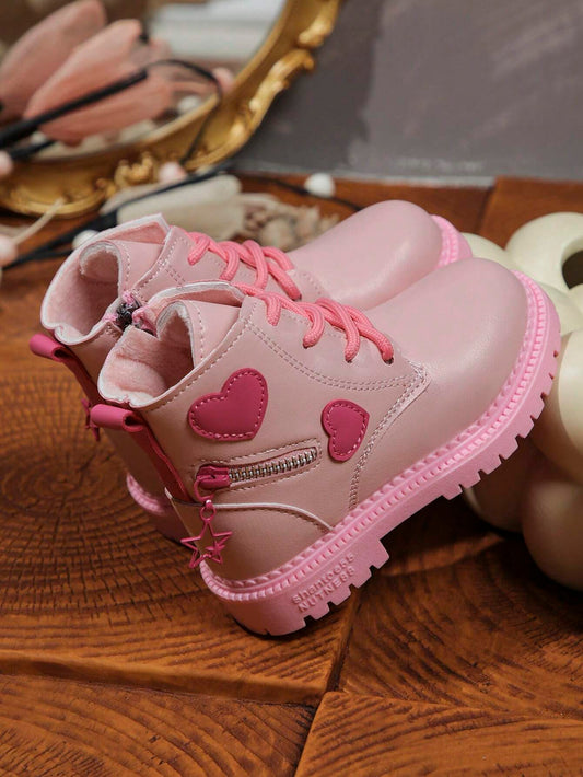 1 Pair Girls Fashion Lace-Up Baby Ankle Boots