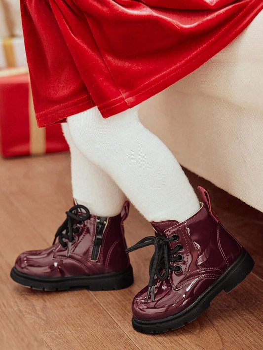 Cozy Pixies Christmas Artificial Leather Comfy Casual Baby Boots