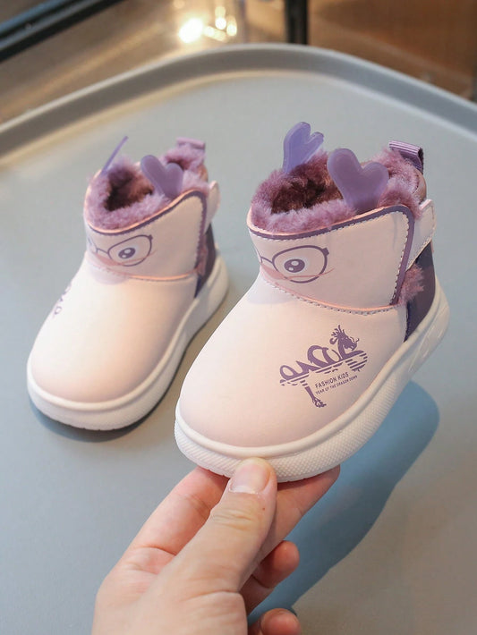 Toddler Girls Snow Boots With Plush Lining