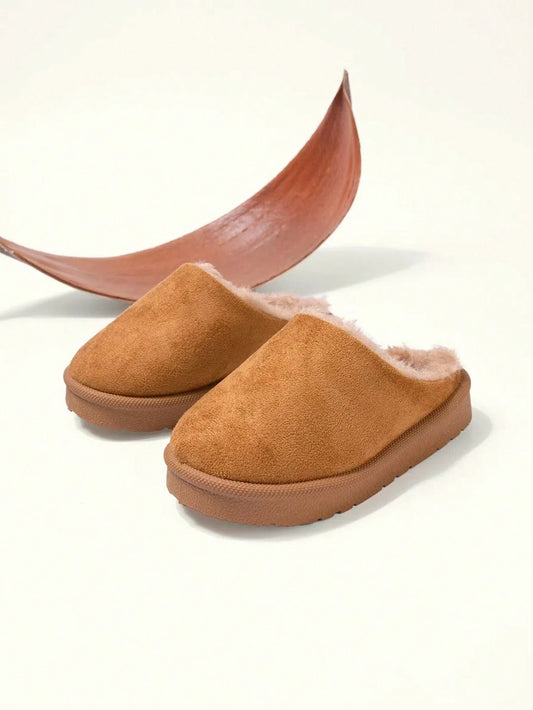 Baby Solid Color Plush Slippers