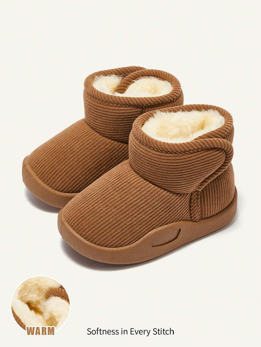 Cozy Pixies Cute Brown Soft Plush Lined Warm Winter Baby Snow Boots