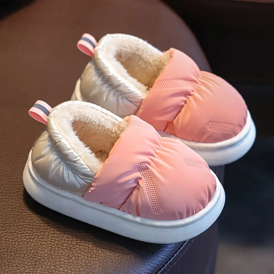 Cozy Fleece-Lined Kids' Shoes for Boys & Girls - Warm, Soft Sole Indoor Slippers