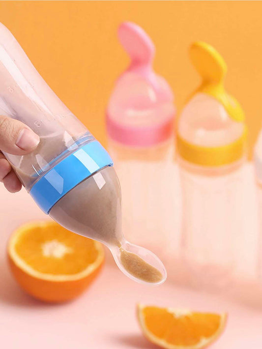 1pc Baby Multifunctional Silicone Squeeze Feeding Bottle & 2pcs Feeder Pacifier & 6pcs Elastic Mesh Bag