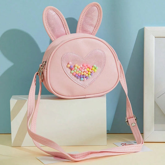 1pc Girls' Bunny Ear Single-Shoulder Crossbody Bag