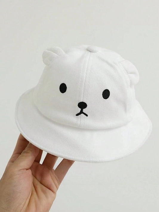 1pc Toddler Bear Design Sun Hat With Mesh Breathable Fabric