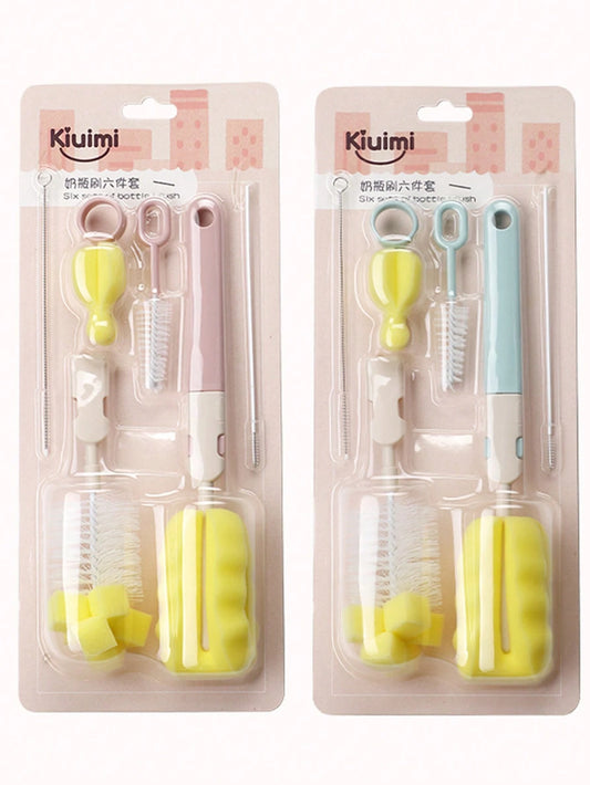 1set 6pcs Baby Bottle Cleaning Brush Set