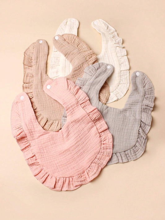 4pcs Candy Colored Baby Bibs