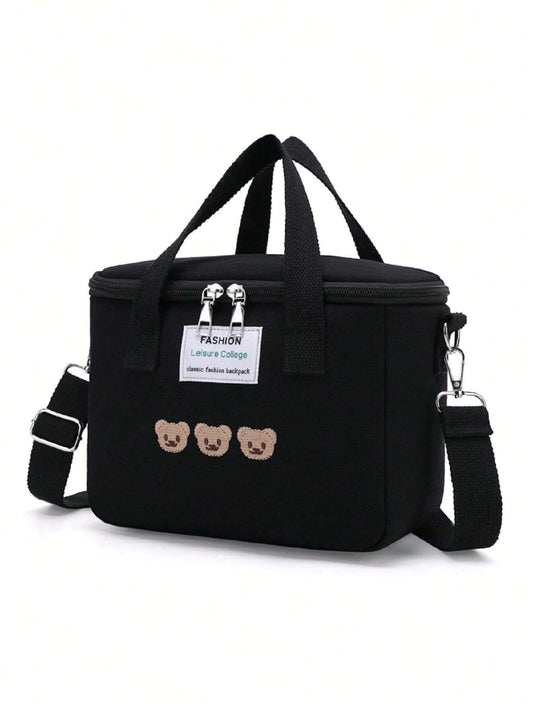 Baby Bear Embroidered Shoulder Diaper Bag